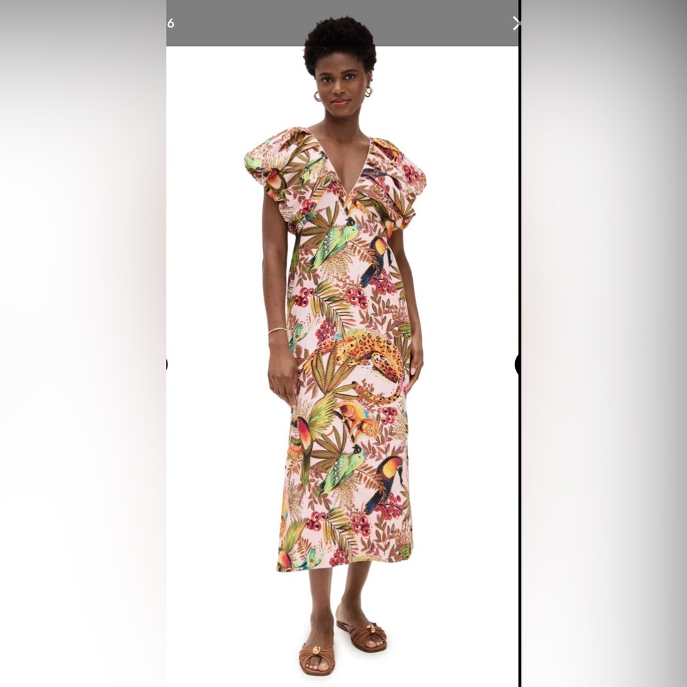 NWT Farm Rio Toucan Printed Midi Dress Sz XS